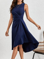 Bárbara Chic Asymmetrical Ruched Cocktail Dress Evening Wear Edit