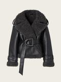 Aditri Faux Leather Tie Jacket