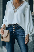 Date Night Out Lace Balloon Sleeve Top - 3 Colors
