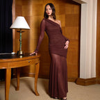 Soprano One Shoulder Dress Maroon