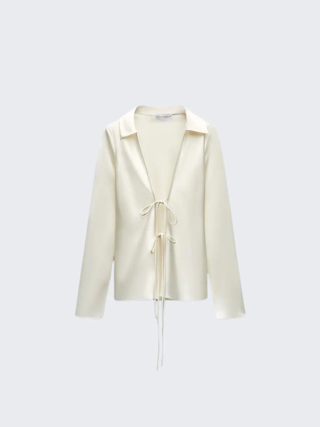 Ivory Charm Front-Tie Shirt