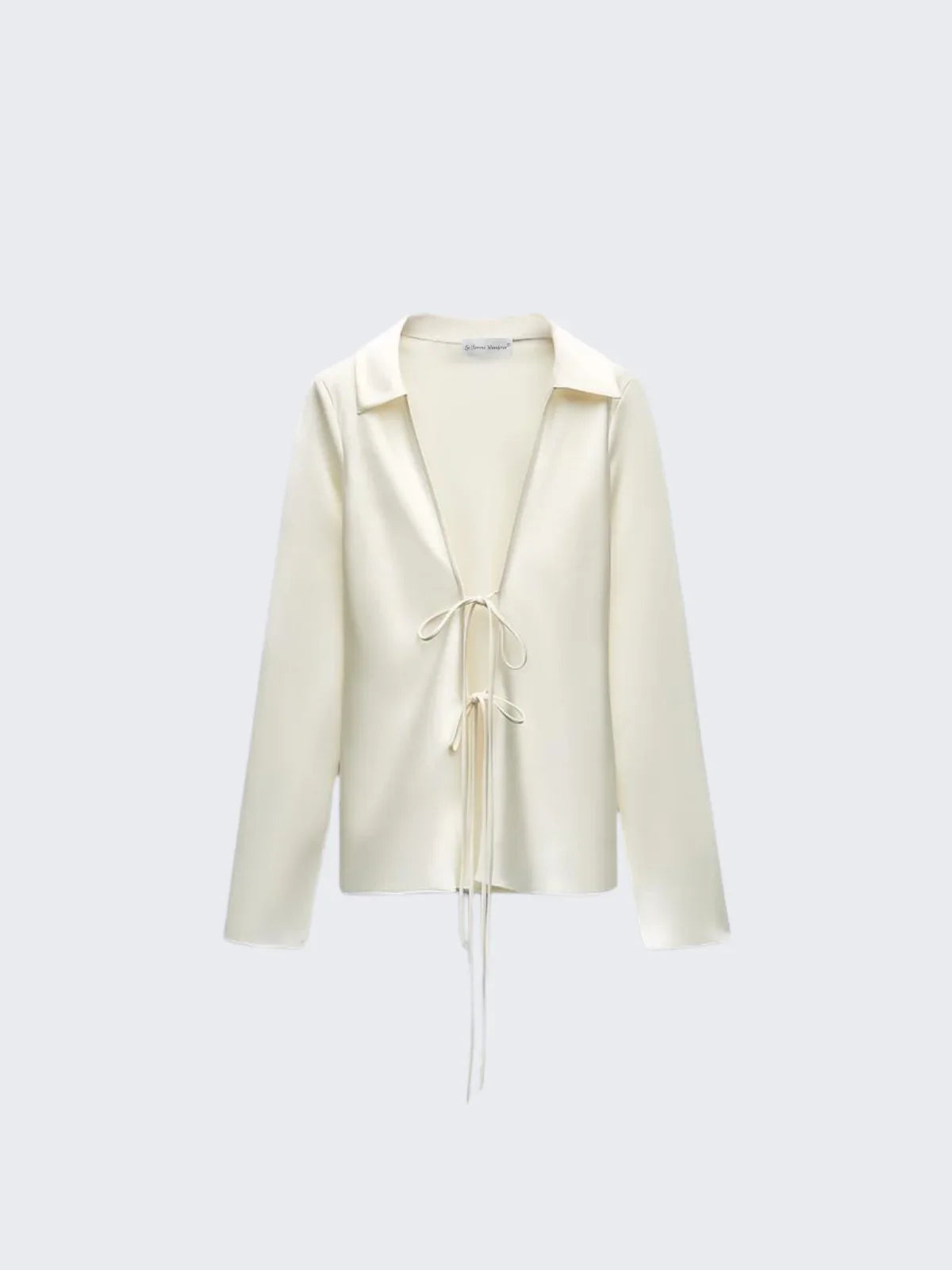 Ivory Charm Front-Tie Shirt