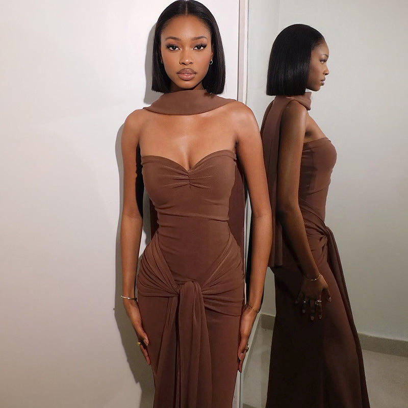 Carway Maxi Dress Brown