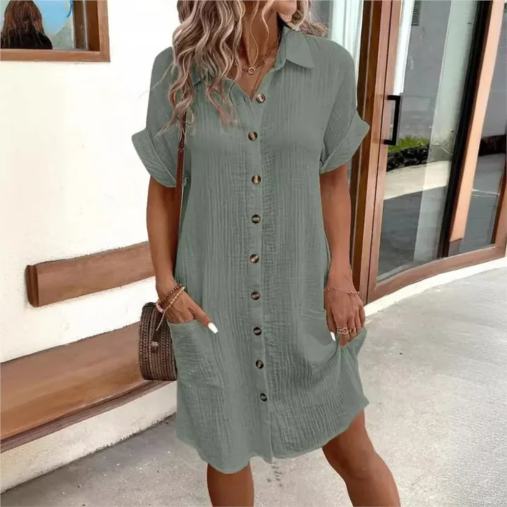 Viviana Effortless Summer Shirt Dress for Women Premium Wardrobe Essential