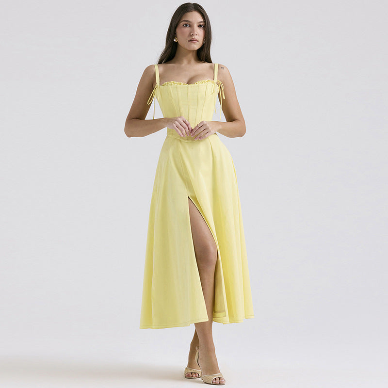 Sunflower Slit Dress Yellow
