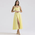 Sunflower Slit Dress Yellow