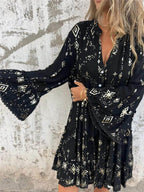 Hot Stamping Lace Hollow Dress