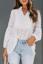 Breezy Beauty Dotted Long Sleeve Top