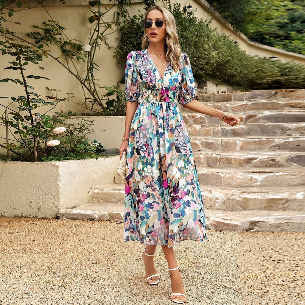 Ina Sophisticated Retro Midi Dress for Women Trendy Daily Look