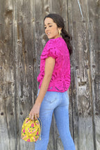 Getting Closer Hollow-Out Short Sleeve Top - 4 Colors