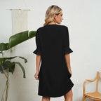Annette Exclusive Dress with a V Neck Everyday Luxe Edit