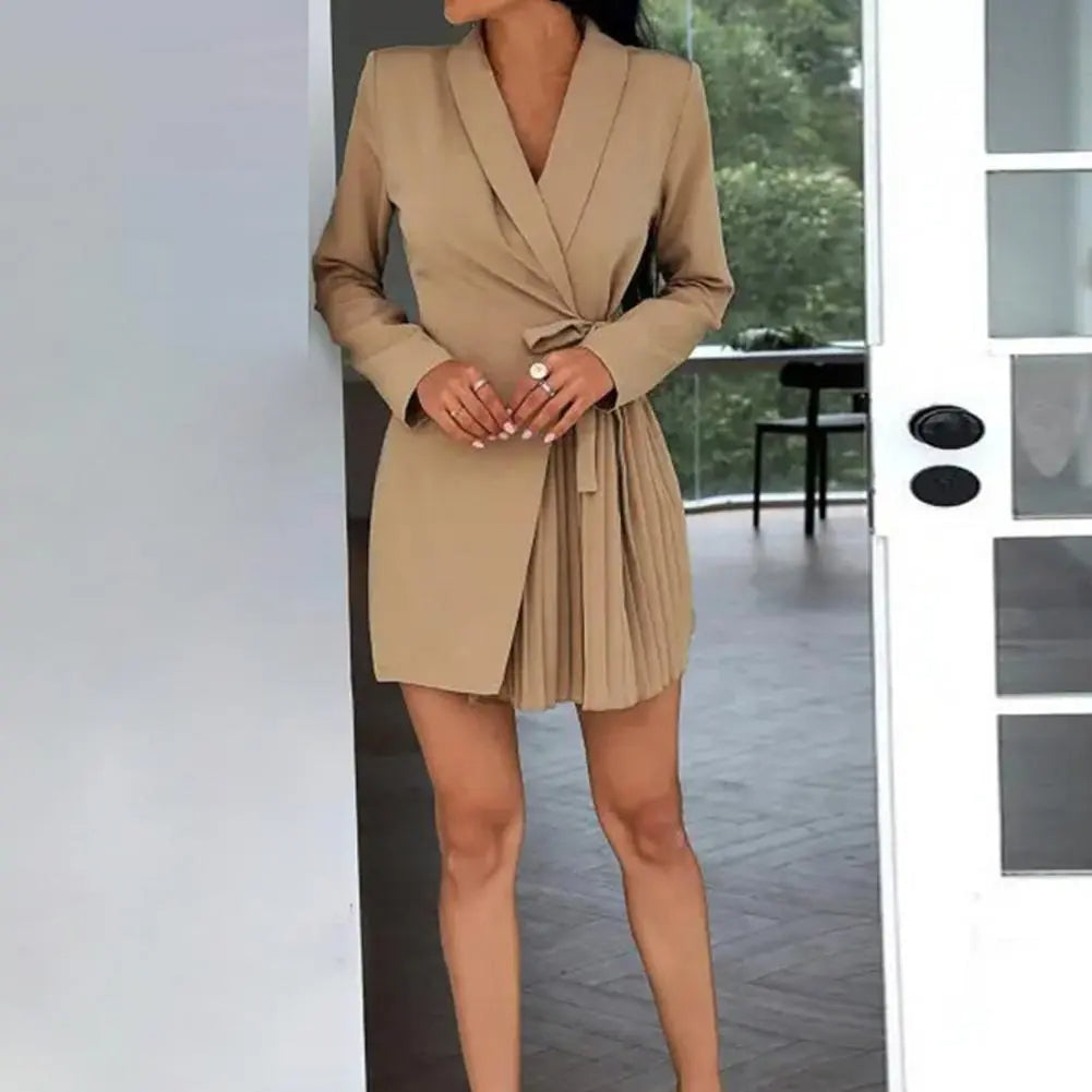 Aranza Chic Solid Blazer Dress Statement Occasion Edit