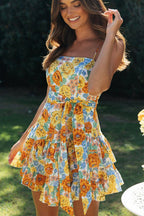 Heart of Marigold Sun Flower Print Mini Dress