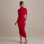 Deardorff Midi Dress Red