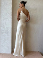 Regina Chic One Shoulder Ruched Evening Dress with High Slit and Cami Maxi Silhouette Collection