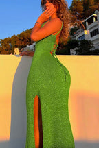 Bodycon Side Slit Slip Dress
