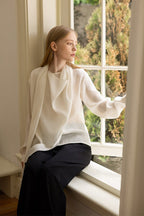 Elegant Cowl Neck Long Sleeve Top