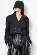 Striped Double Button Blazer