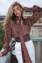 French Retro Dot Blouse