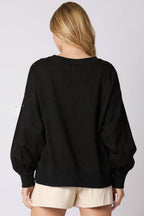 Halloween Letter Bowknot Sweater Loose Casual Top