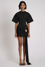 Ruched Tie Detail Bodycon Midi Dress