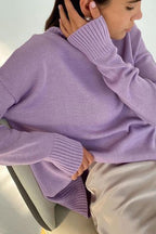 Versatile Solid Turtleneck Euro Sweater