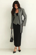 Scarf Collar Commuter Blazer