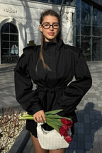 Relaxed Fit Notch Collar Belted Coat