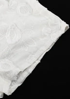 Floral Breeze - Sheer EmbroideRed Shirt & High-Waist Shorts Set