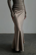 High Waist Satin Bodycon Mermaid Maxi Skirt