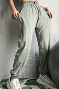 Sweat Wicking High Waist Loose Cuffed Pocket Pants