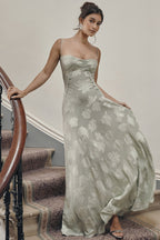 Dainty Lace Spaghetti Strap Tie Waist  Prom Dress