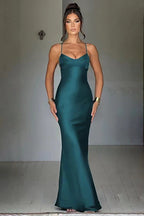 Back Tie Spaghetti Strap Formal Dress