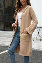 V Neck Solid Color Cardigan