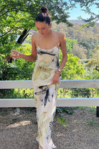 Floral Backless Vacation Cami Party Dress