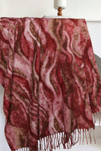 Wave Print Acrylic Blend Scarf
