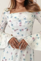 Off-Shoulder Waist-Cinched Solid Party Dress