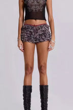 Leopard Print Ruched Shorts