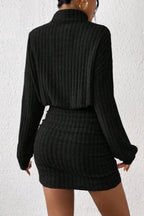 Knit Turtleneck Long Sleeve Bodycon Sweater Dress
