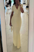 Short Sleeve Slim Fit Maxi Dress