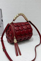 Cylindrical Classic Button Handmade Shoulder Bag