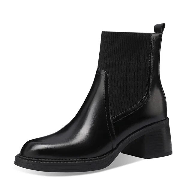 British style stretch slim fit sock boots