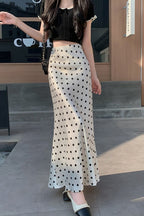 HighWaist Polka Dot Fish Tail Skirt
