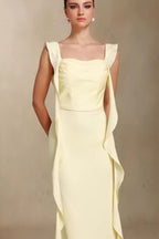 Elegant U Neck Sash Maxi Mermaid Prom Dress