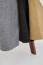 Grey Premium Wool Double-Breasted Longline Coat
