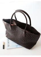 Woven Leather Tote Bag – Large Capacity Handbag for Women