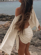 Chic Simple Off Shoulder Skirt Set