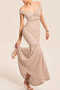 Sexy V-Neck Backless Fitted Knit Sweater Dress