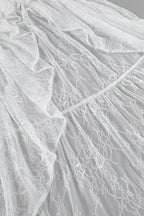 Lace Sheer Split Ruffle Asymmetrical Skirt