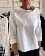 Casual Wide Lapel Turtleneck Top